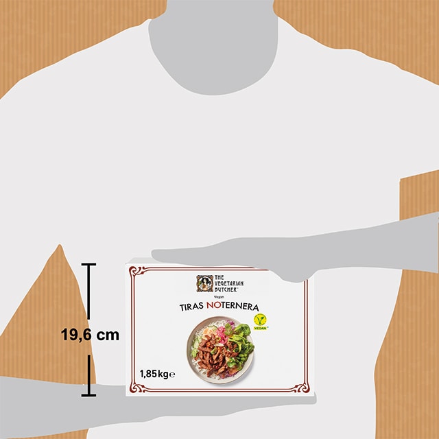 The Vegetarian Butcher Tiras NoTernera veganas caja 1,85kg - Tiras de carne de origen vegetal elaborado a partir de soja no modificada genéticamente y sin necesidad de cocinarlas